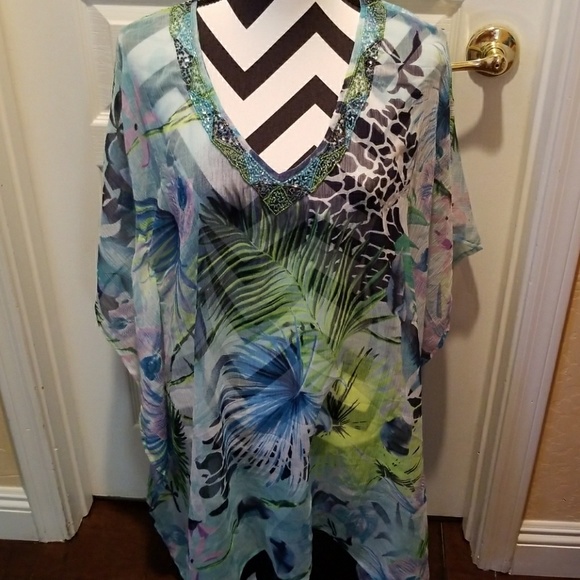 Other - Caribbean Beaded Swim Cover-up NWT